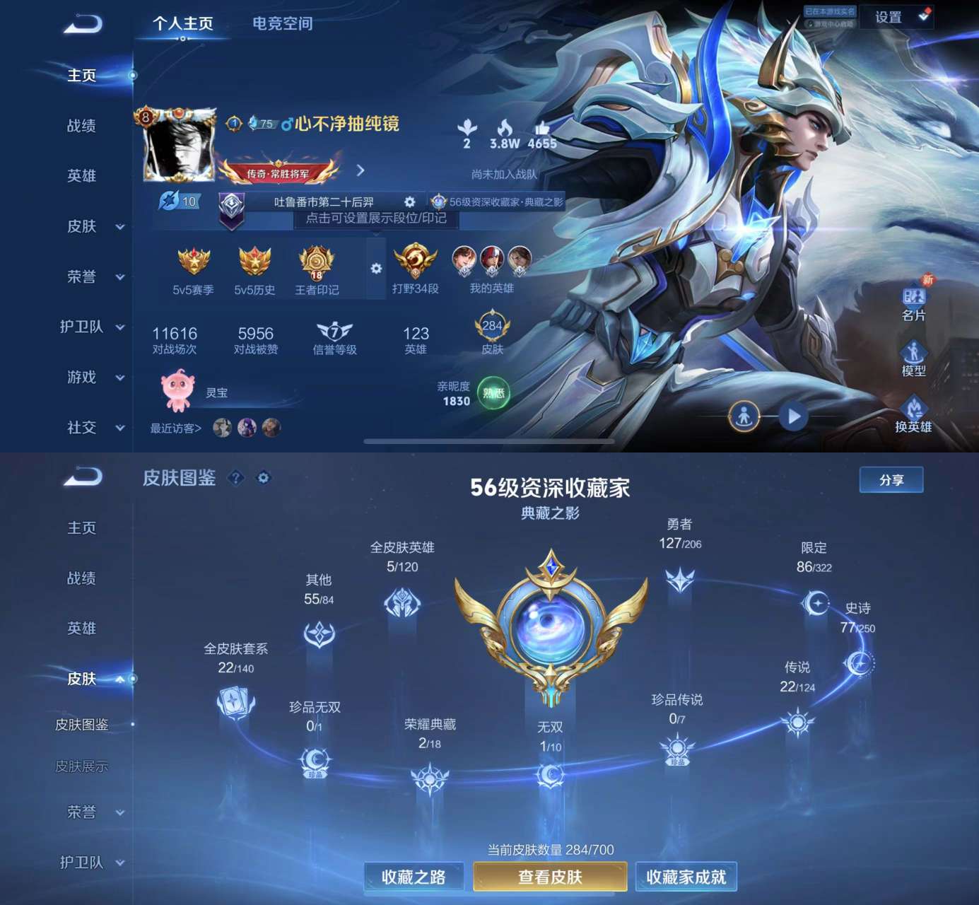 王者荣耀账号苹果QQV8 2典藏 1无双 2星传说 22传说 76史诗 284皮肤 122英雄 鸣剑·曳影,弑枪猎影 器灵·螭龙剑 李逍遥,愿照·山河定,愿照·九州拓,黄金狮子座,黄金射手座,云鹰飞将,久胜战神,炽阳神光