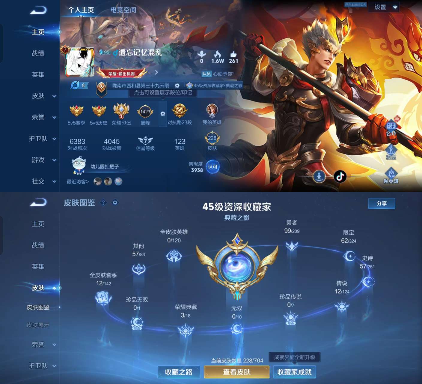 王者荣耀账号安卓QQV8 3典藏 1星传说 12传说 57史诗 228皮肤 122英雄 水晶幸运值217 无限飓风号,杀手不太冷,全息碎影 凤求凰,地狱火,愿照·九州拓,黄金射手座,冠军飞将,猫影幻舞,零号·赤焰,地狱之